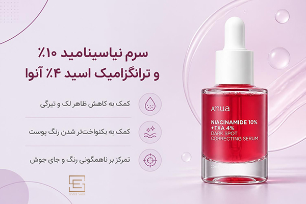 سرم نیاسینامید ۱۰ درصد و ترانگزامیک اسید ۴ درصد آنوا